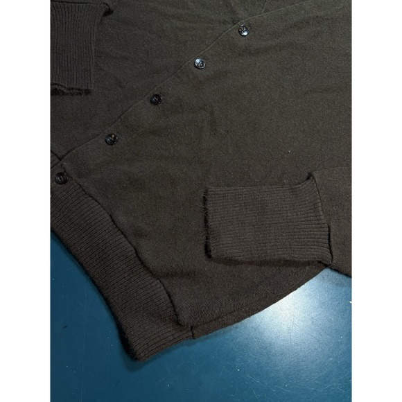 Vintage 60s Cardigan Sweater Men's Large Brown Virgin Orlon Acrylic Drummond - Picture 3 of 9